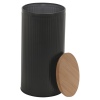 Black Storage Tins with Bamboo Lids