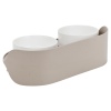 Two Ceramic Pet Feeder Bowls & Stand [338110]