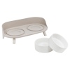 Two Ceramic Pet Feeder Bowls & Stand [338110]