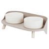 Two Ceramic Pet Feeder Bowls & Stand [338110]