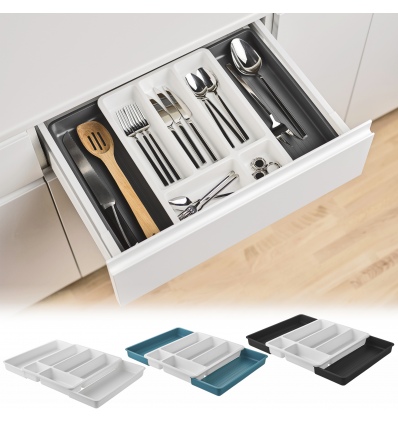 Extendable 7 Section Plastic Cutlery Tray