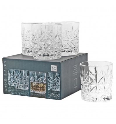 4 x 230ml Cut Glass Whiskey Glasses [103735]