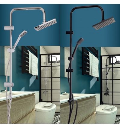 Square Rain Head & Hand Head Shower Set