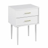 Olivia Two Drawer White Wooden Night Stand Table [127938]