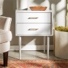 Olivia Two Drawer White Wooden Night Stand Table [127938]