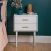 Olivia Two Drawer White Wooden Night Stand Table [127938]