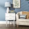 Olivia Two Drawer White Wooden Night Stand Table [127938]