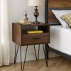 18" Modern Croft Single Drawer Hairpin Leg Side Table Night Stand