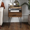 18" Modern Croft Single Drawer Hairpin Leg Side Table Night Stand