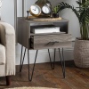 18" Modern Croft Single Drawer Hairpin Leg Side Table Night Stand