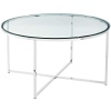 36" Alissa Glass Top & Chrome X Legs Coffee Table [135063]