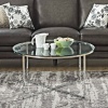 36" Alissa Glass Top & Chrome X Legs Coffee Table [135063]