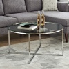 36" Alissa Glass Top & Chrome X Legs Coffee Table [135063]
