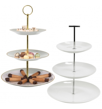 3-Tier Etagere Porcelain Food Stand