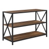 40" Industrial Style Metal & Wood Wide Bookcase - Rustic Oak [779184]