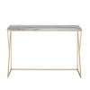 46" Faux Grey Venicut Marble & Gold Leg Entry Console Table [463528] [754785]