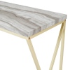 46" Faux Grey Venicut Marble & Gold Leg Entry Console Table [463528] [754785]