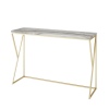 46" Faux Grey Venicut Marble & Gold Leg Entry Console Table [463528] [754785]