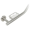 Brushed Stainless Steel Angled Grab Bar with Soap Dish