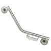 Brushed Stainless Steel Angled Grab Bar with Soap Dish