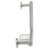 Brushed Stainless Steel Angled Grab Bar with Soap Dish