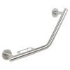 Brushed Stainless Steel Angled Grab Bar with Soap Dish