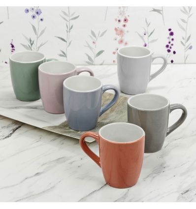 Set of 6 Colourful 240ml Mugs [523059]