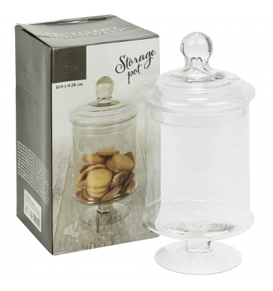 Tall Glass Storage Pot With Lid [234290]