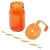 Single Colourful 370ml Glass Jar Mug with Reuseable Straw [438469]