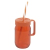 Single Colourful 370ml Glass Jar Mug with Reuseable Straw [438469]