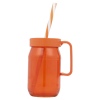 Single Colourful 370ml Glass Jar Mug with Reuseable Straw [438469]
