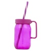 Single Colourful 370ml Glass Jar Mug with Reuseable Straw [438469]