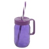 Single Colourful 370ml Glass Jar Mug with Reuseable Straw [438469]