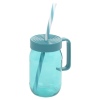 Single Colourful 370ml Glass Jar Mug with Reuseable Straw [438469]