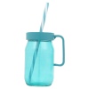 Single Colourful 370ml Glass Jar Mug with Reuseable Straw [438469]