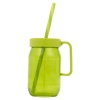 Single Colourful 370ml Glass Jar Mug with Reuseable Straw [438469]