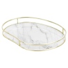 3 Piece Gold Frame Oval Display Tray Set