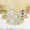 3 Piece Gold Frame Oval Display Tray Set