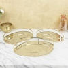 3 Piece Gold Frame Oval Display Tray Set