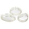 3 Piece Gold Frame Oval Display Tray Set