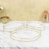 3 Piece Gold Frame Oval Display Tray Set