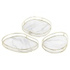 3 Piece Gold Frame Oval Display Tray Set