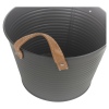 Metal Lifestyle Buckets with Faux Leather Handles