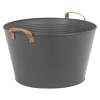 Metal Lifestyle Buckets with Faux Leather Handles