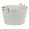 Metal Lifestyle Buckets with Faux Leather Handles