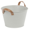 Metal Lifestyle Buckets with Faux Leather Handles