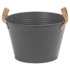 Metal Lifestyle Buckets with Faux Leather Handles