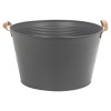 Metal Lifestyle Buckets with Faux Leather Handles