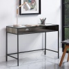 42" Industrial Style Wood & Glass Desk - Grey Wash [780562][134868]