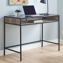42" Industrial Style Wood & Glass Desk - Grey Wash [780562][134868]
